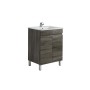 Berge Ensuite Dark Grey Free Standing 600 Vanity Cabinet Only